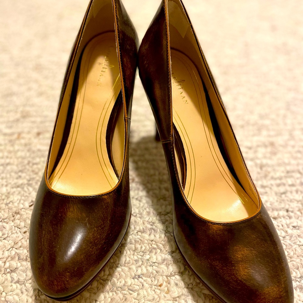 Brown Leather Cole Haan Nike Air Heels